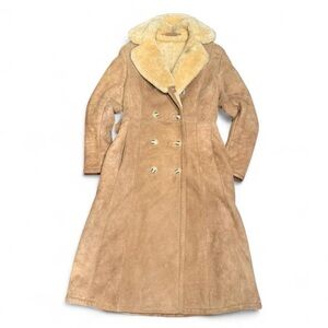Vintage 70s Ranchero Sheepskin Long Shearling Coat Made in Canada